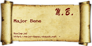 Major Bene névjegykártya